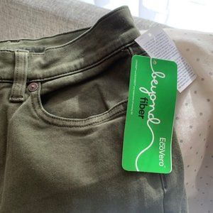NWT "Green" Olive-Green-Wash Lands' End Jeans